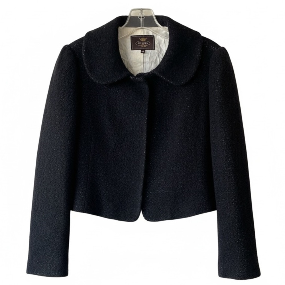 TOCCA Black Cropped Wool Blend Jacket Women’s Size S/M Lined Classic Elegant